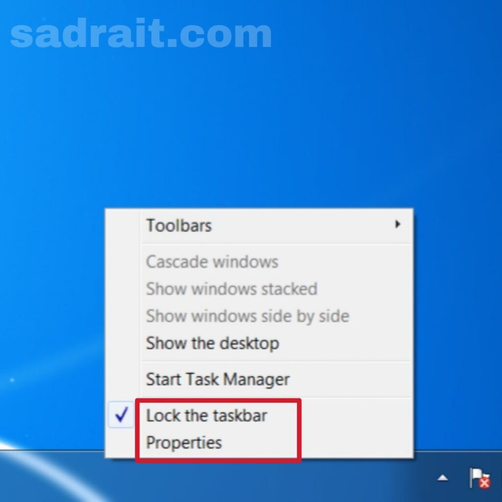 آموزش تنظیمات taskbar در ویندوز 7